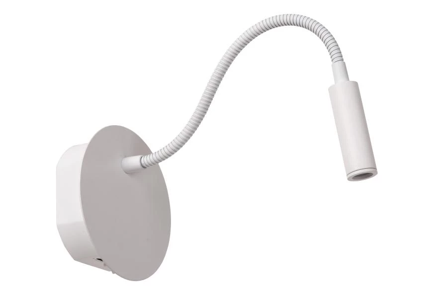 Lucide JOLIJN - Lámpara de cabecera / Lámpara de pared Recargable - Batería/acumulador - Ø 11 cm - LED - 1x2W 3000K - Magnético - Blanco - apagado